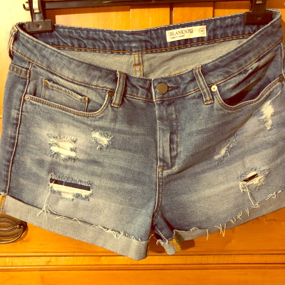 Cotton stretch denim shorts size 30 $59. $25